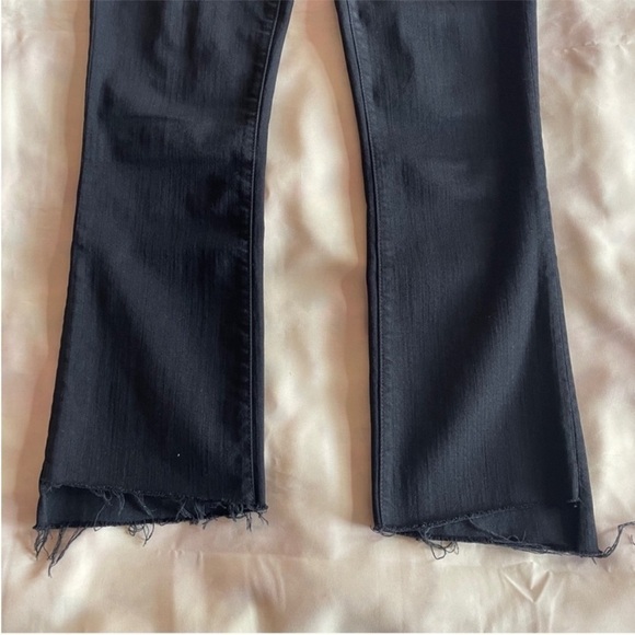 MOTHER- Mid Rise Insider Crop Step Fray Black Not Guilty Ankle Jeans Size 24 - Picture 5 of 12